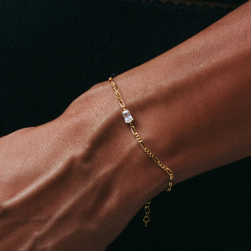 THE THIN FIGARO GEMSTONE BRACELET