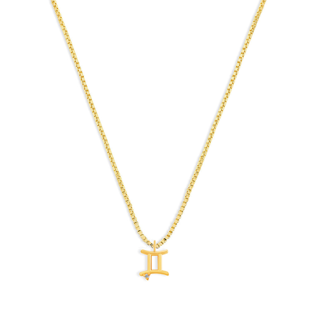 Zodiac buy Star Sign Pendant Necklace Gold Gemini