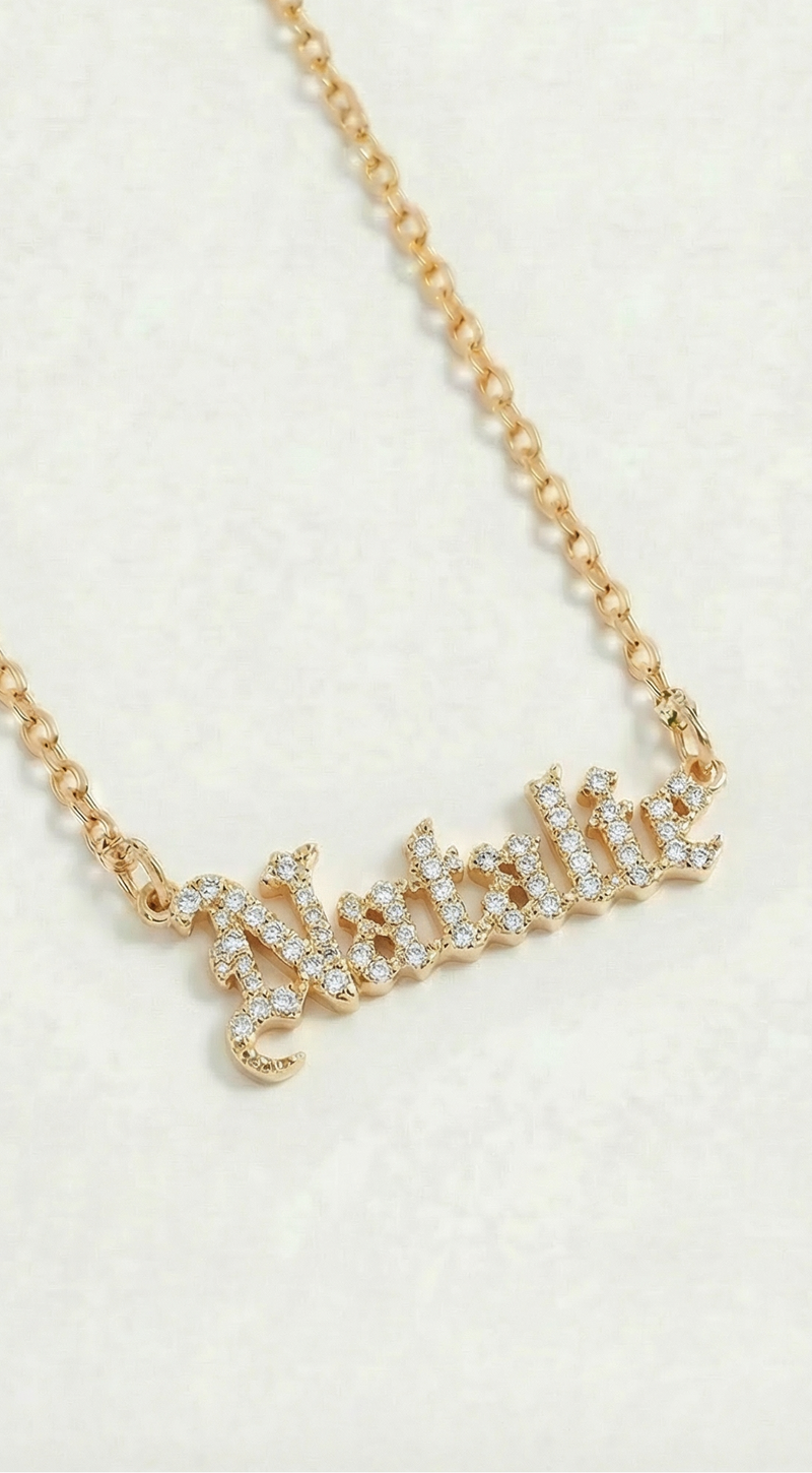 The Gothic Nameplate Necklace