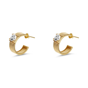 THE ROUGE CZ HUGGIE EARRING