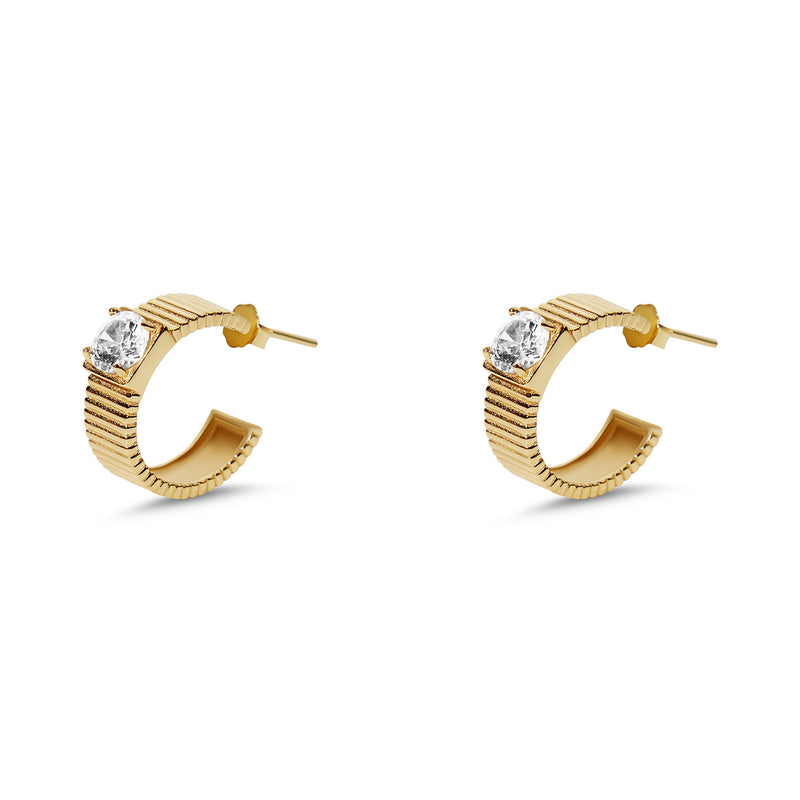 THE ROUGE CZ HUGGIE EARRING