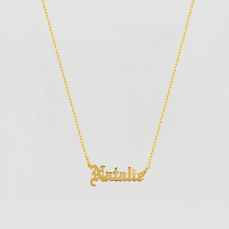The Gothic Nameplate Necklace