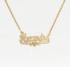 The Single Heart Rope Cut Nameplate Necklace