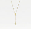 The Pearl Mary Rosary Cross Necklace