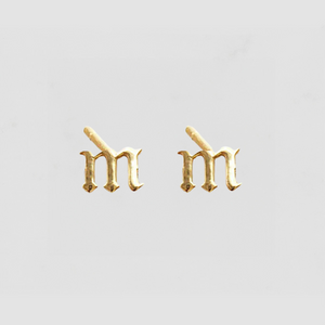 The Gothic Initial Earrings Lowercase