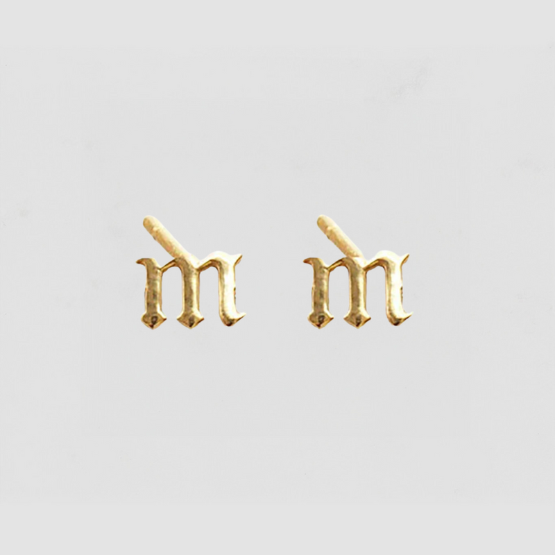 The Gothic Initial Earrings Lowercase