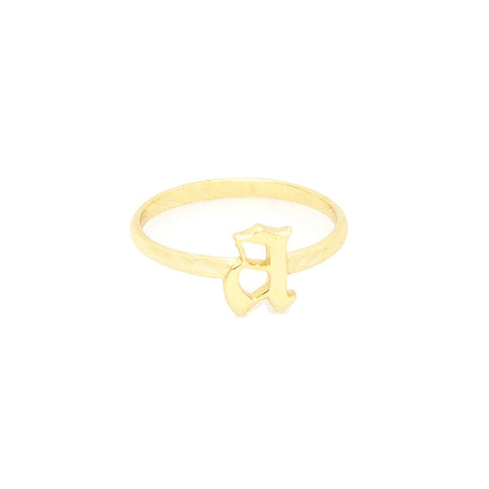 Valentine Jewellery Stylish Heart Shape Golden i love you Name Alphabet  Letter Initial R Rings for