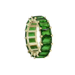 green colored zirconia band ring