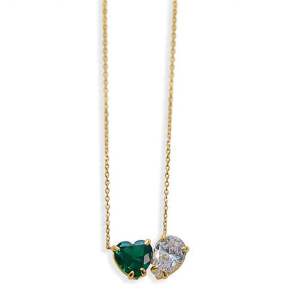 THE GREEN EMERALD HEART PEAR NECKLACE