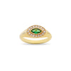 THE OVAL EVIL EYE COLORED STONE RING