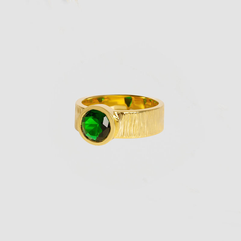 Bark Emerald Ring