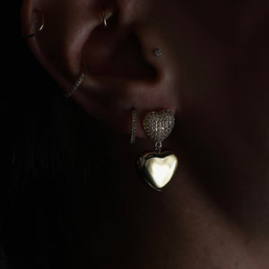 THE Pavé’ DOUBLE HEART EARRINGS