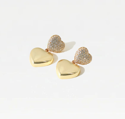 THE Pavé’ DOUBLE HEART EARRINGS