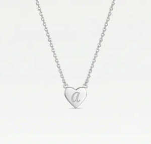 The Script Engraved Heart Letter Necklace
