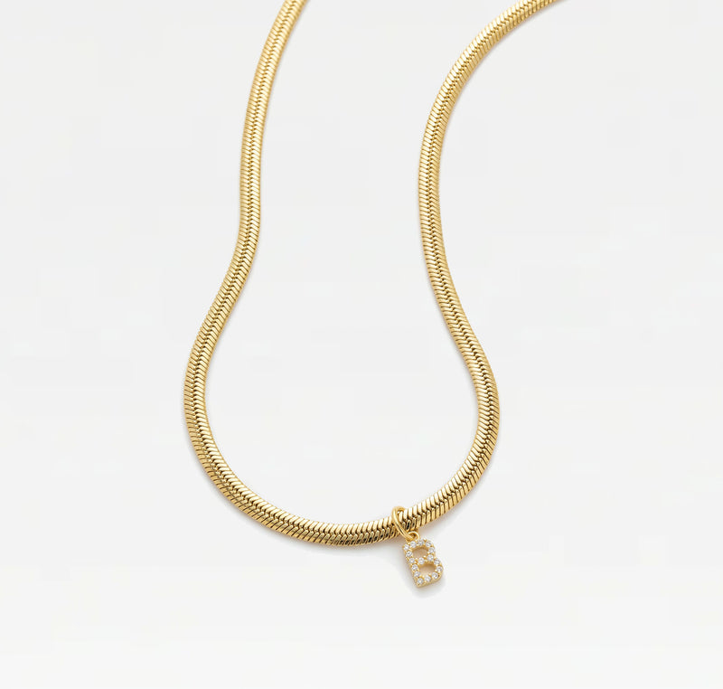 The Herringbone Initial Necklace