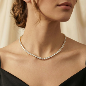 The Gold Iced Out Heart Tennis Necklace