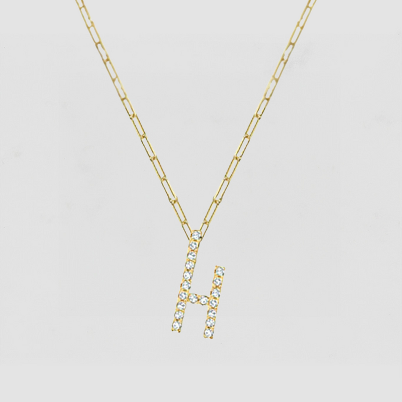 The Iced Out Reda Letter Necklace