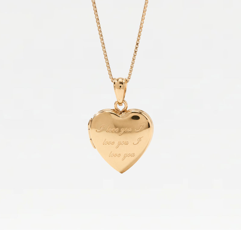 The I Love You Engraved Photo Locket
