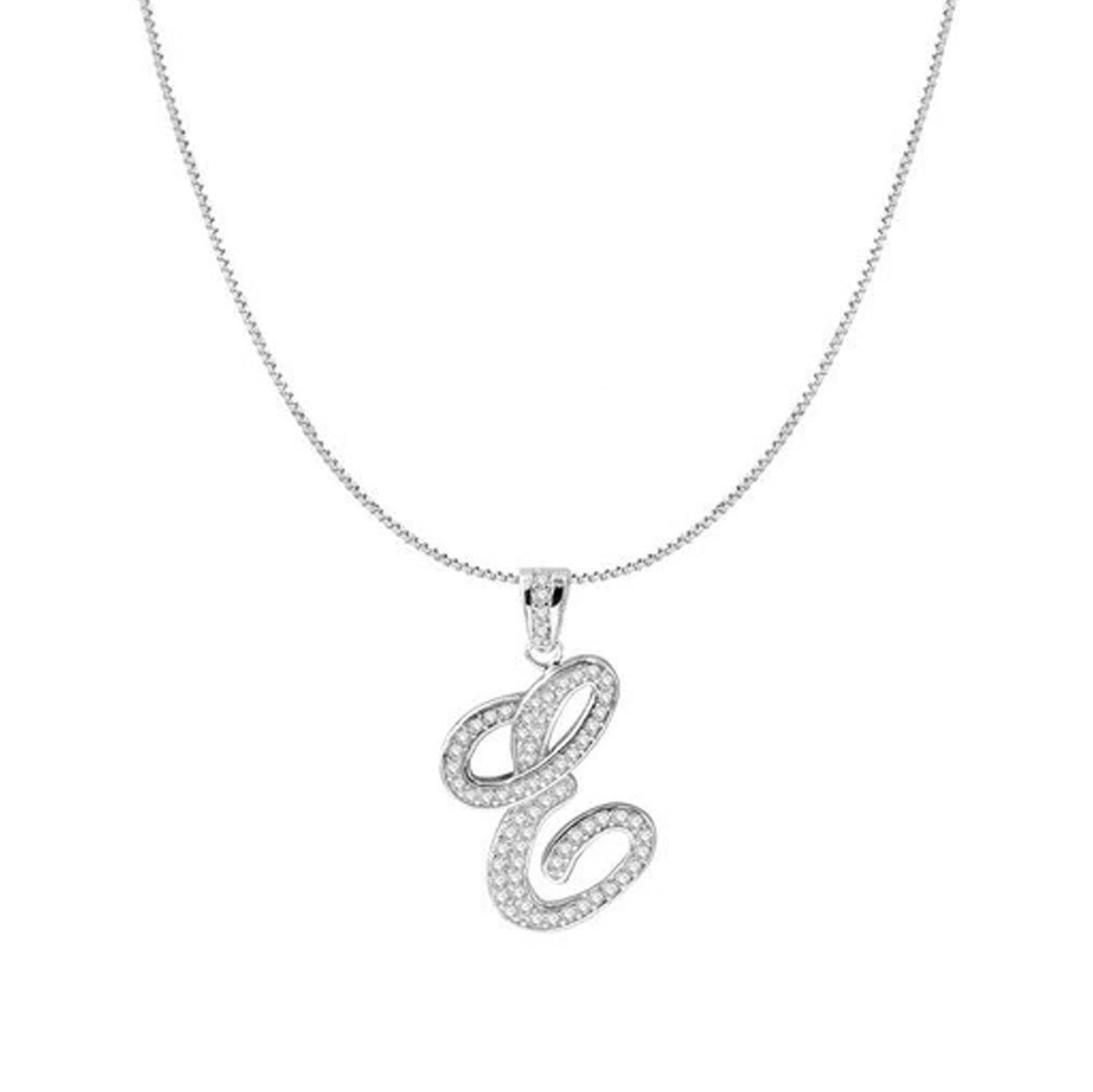 Personalized Cursive-Style Letter M Initial Pendant/Necklace in Sterling  Silver - 18\ | Silver initial pendant, Initial pendant necklace, Initial  pendant