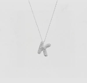 The Pavé Bubble Letter Pendant Necklace