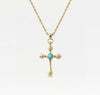 THE LUMA AQUA CROSS PENDANT NECKLACE