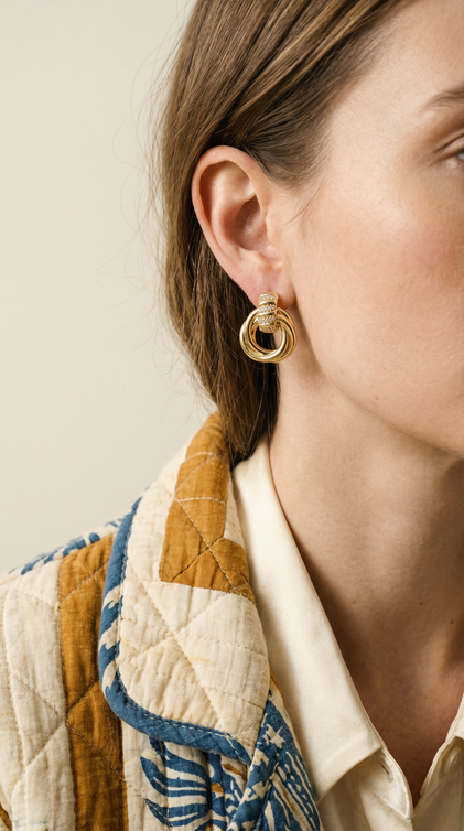 THE MARGAUX STONE KNOT EARRINGS