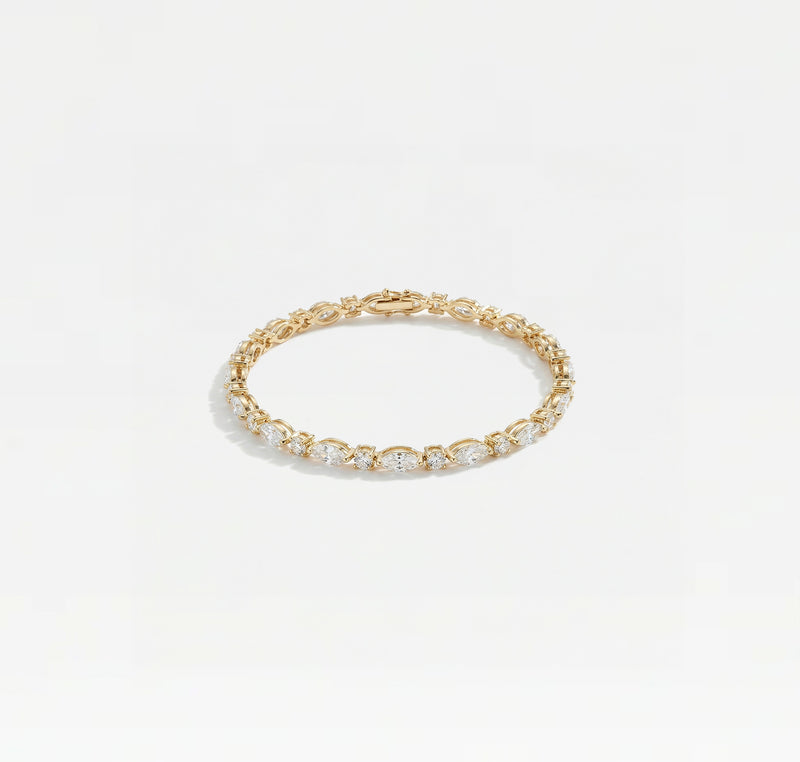 THE MARQUIS ROUND STONE TENNIS BRACELET