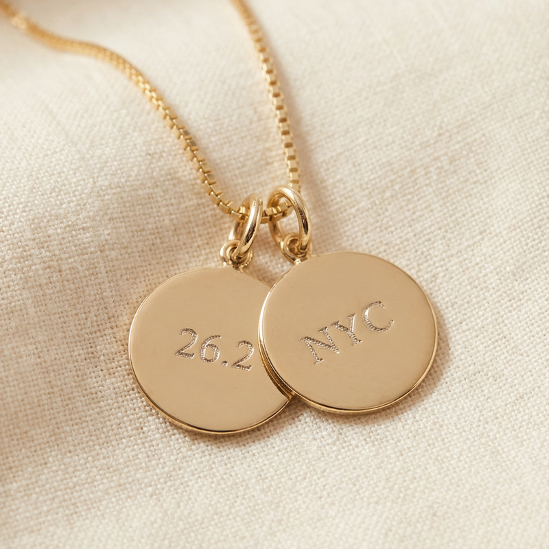 The Engraved Marathon Charm Necklace