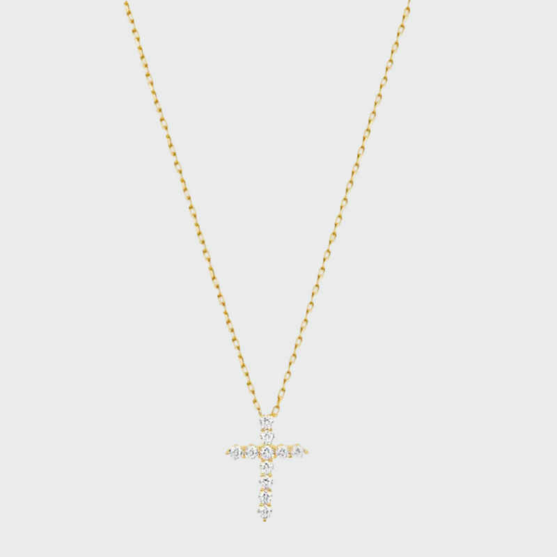 The Mini Bella Pavé Cross Pendant