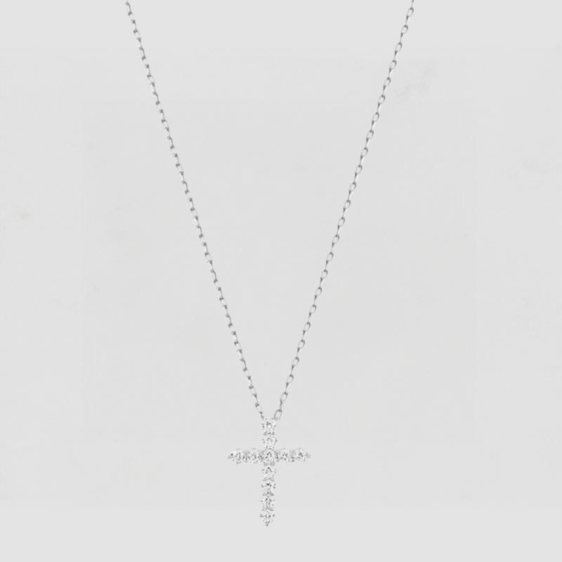 The Mini Bella Pavé Cross Pendant