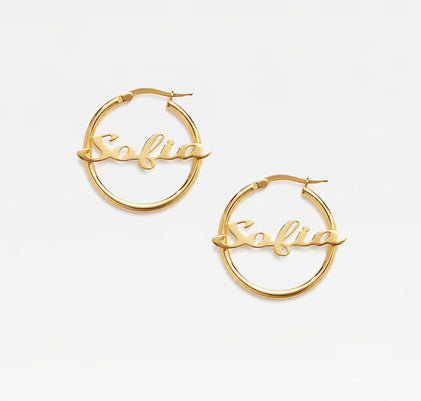 The Mini Script Nameplate Hoops