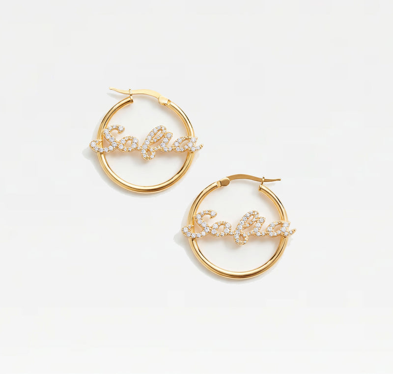 The Mini Script Nameplate Hoops