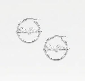 The Mini Script Nameplate Hoops