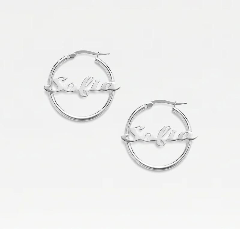 The Mini Script Nameplate Hoops