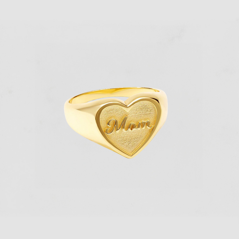 The Mom Heart Signet Ring
