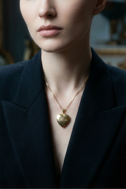 The Mom Engraved Photo Locket