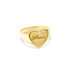 THE MOM HEART SIGNET RING