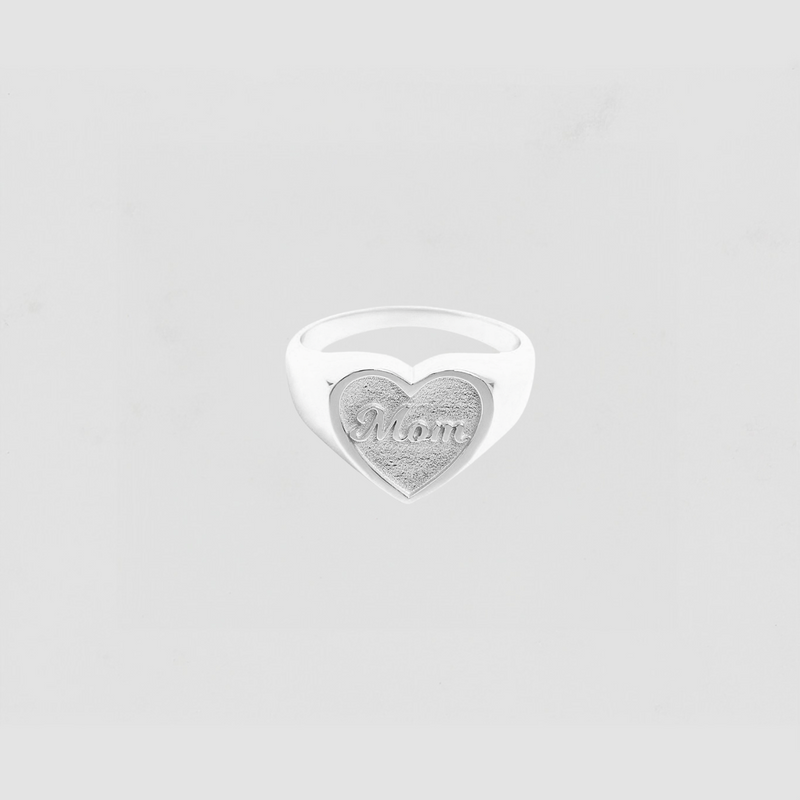 The Mom Heart Signet Ring