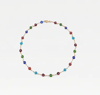 The Multi Color Evil Eye Link Necklace