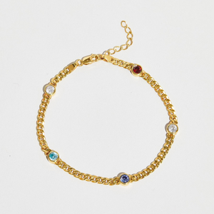THE MULTI GEM CURB LINK BRACELET