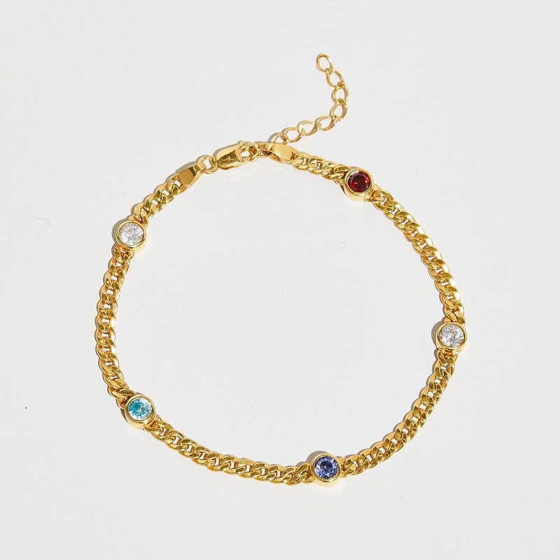 THE MULTI GEM CURB LINK BRACELET