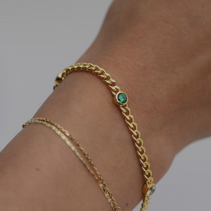 THE MULTI GEM CURB LINK BRACELET
