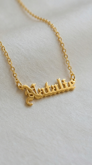 The Gothic Nameplate Necklace