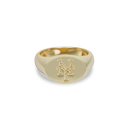 NY METS OVAL SIGNET RING