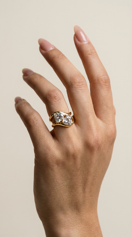 The Heart Stone Ring (Set of 2)