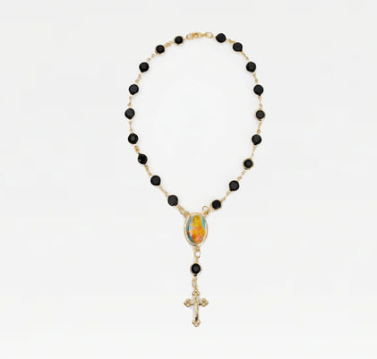 The Onyx Rosary Anklet