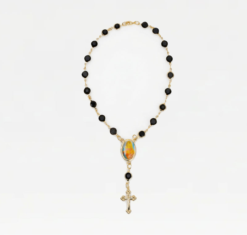 The Onyx Rosary Anklet