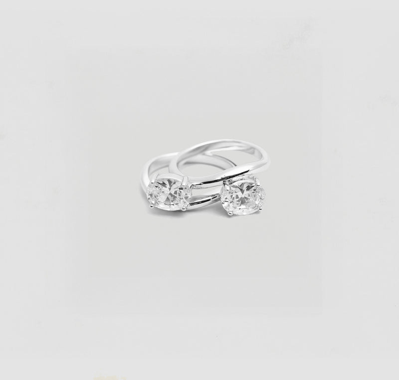 The Oval Stone Ring (Set of 2)