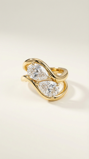 The Pear Stone Ring (Set of 2)