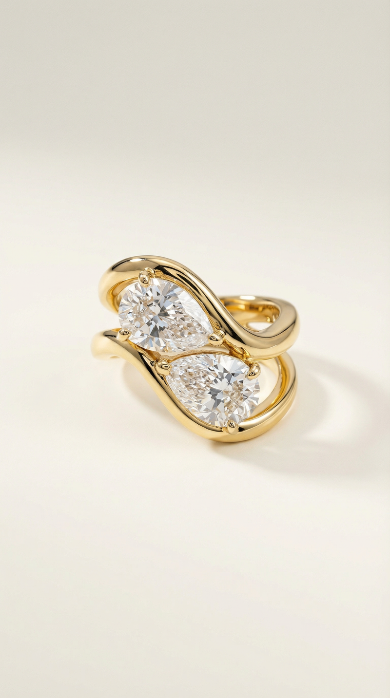 The Pear Stone Ring (Set of 2)